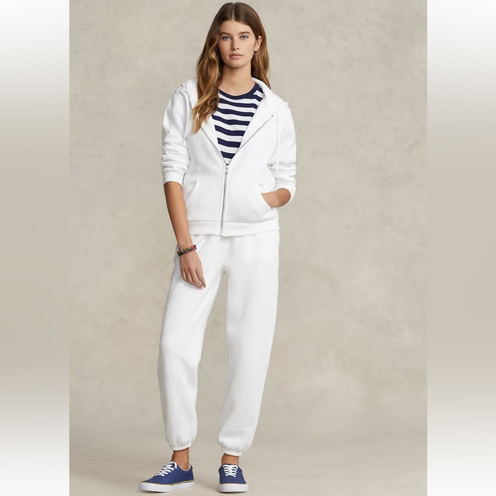 Polo by Ralph Lauren White Sweat Suit Hoodie & Joggers
